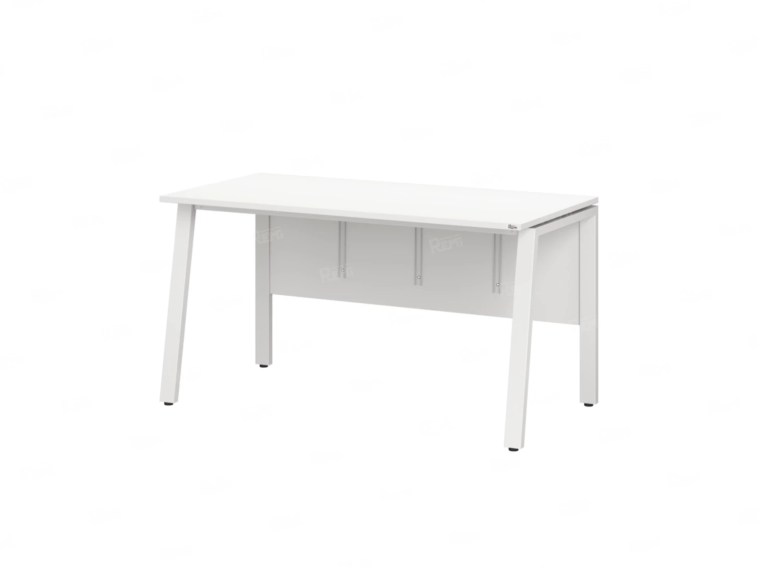 Стол прямой, Л-опора, экран ЛДСП,парящая стол-ца 1800x600x750 RM009-18x6 Белый/Белый