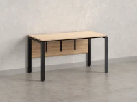 Стол прямой, П-опоры, экран ЛДСП,парящая стол-ца 1200x600x750 RM007-12x6 Вяз Швейцарский светлый/Черный