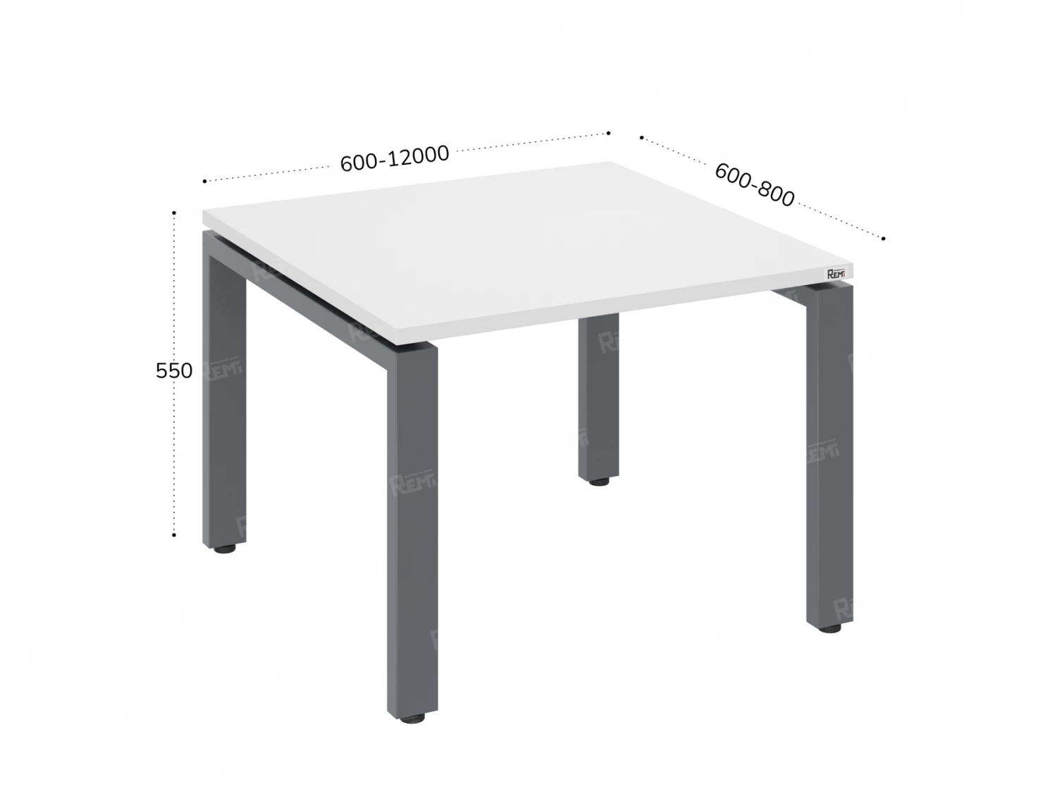 Журнальный стол с полкой 1200x600x550 RM183-12x6 Белый/Серый