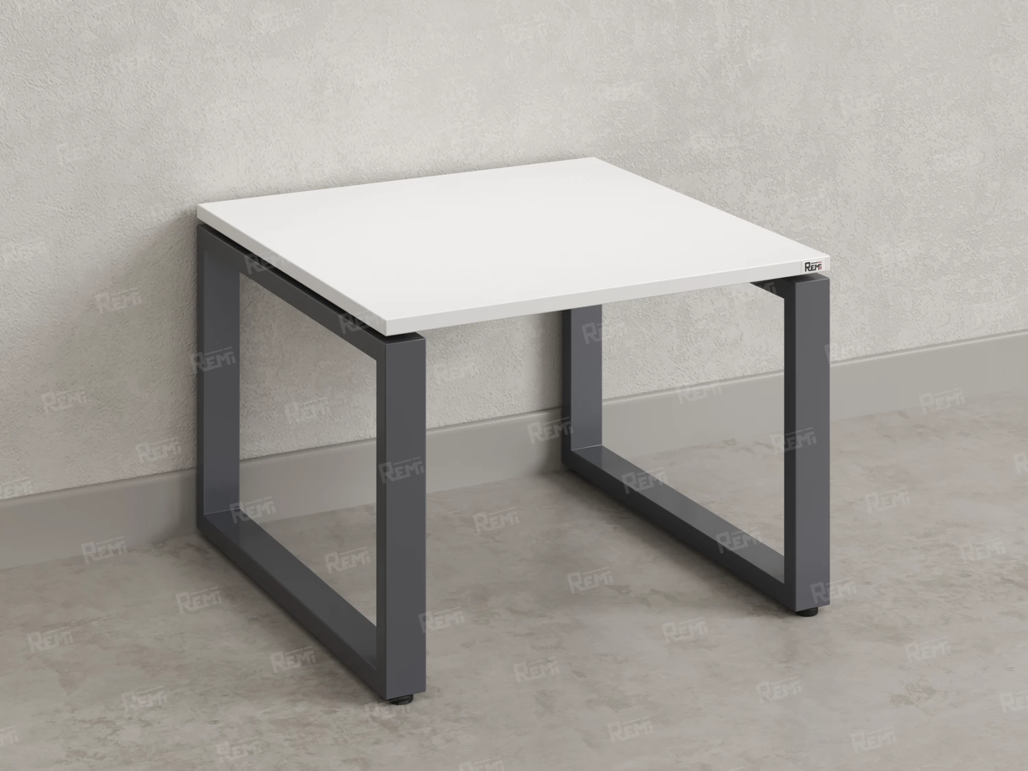 Журнальный стол с полкой 700x700x550 RM182-7x7 Белый/Серый