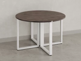 Круглый стол на О-образных опорах 1400x1400x750 RM187-14x14 Дуб Апрельский шоколад/Белый