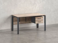 Стол прямой, подвесная тумба, ЛДСП экран, П-опора 2000x600x750 RM031-20x6 Дуб Маувелла/Серый