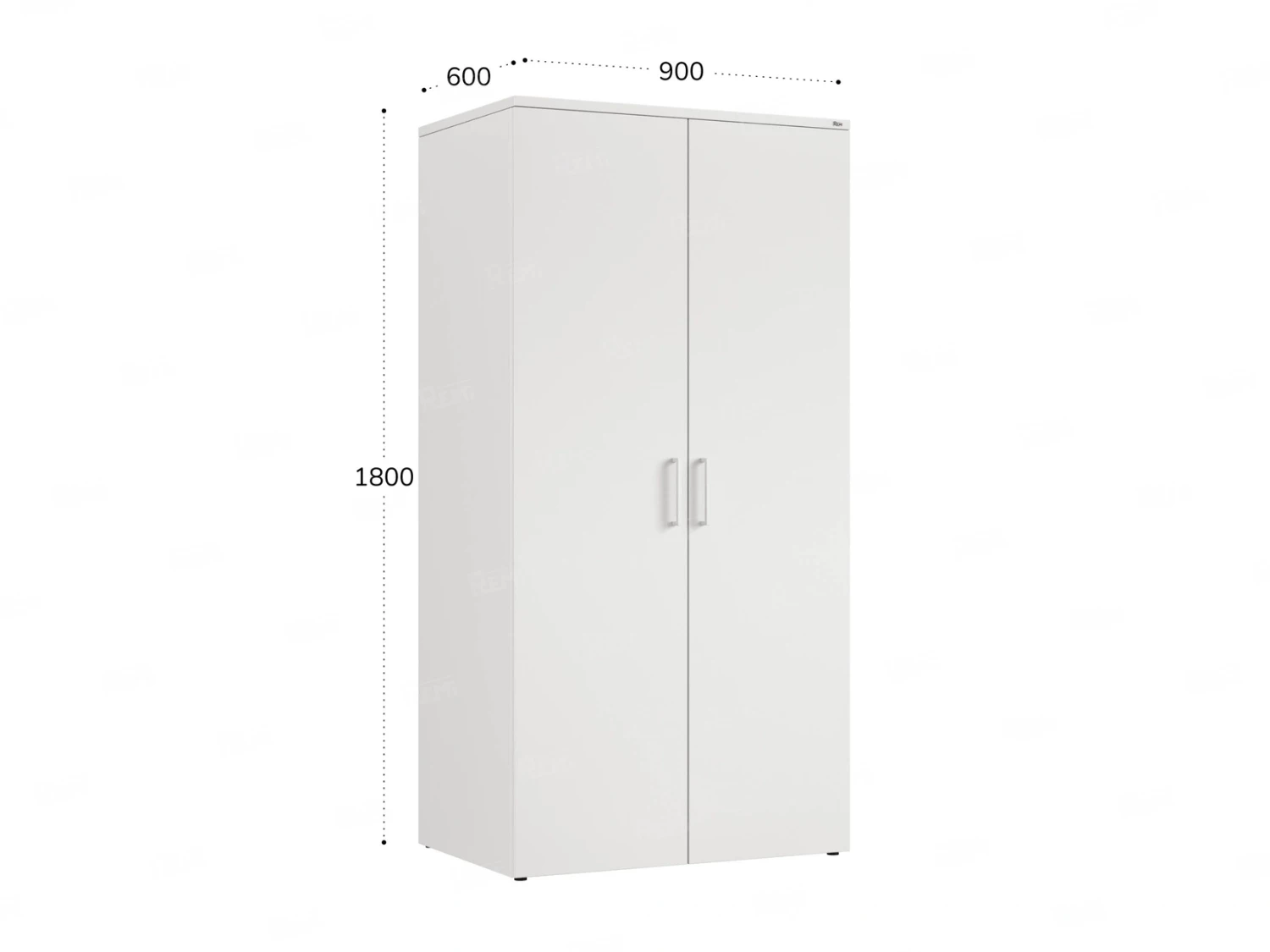 Гардероб, на регулируемых опорах, штанга, 1 полка 900x600x1800 RM159-90x60 Белый/Белый