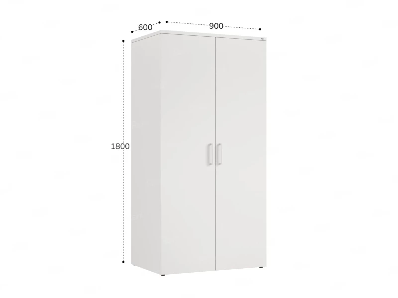 Гардероб, на регулируемых опорах, штанга, 1 полка 900x600x1800 RM159-90x60 Белый/Белый