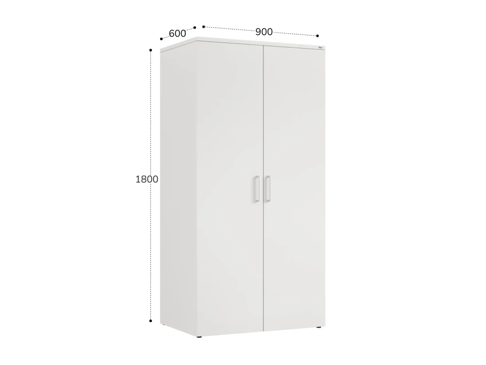 Гардероб, на регулируемых опорах, штанга, 1 полка 900x600x1800 RM159-90x60 Белый/Белый