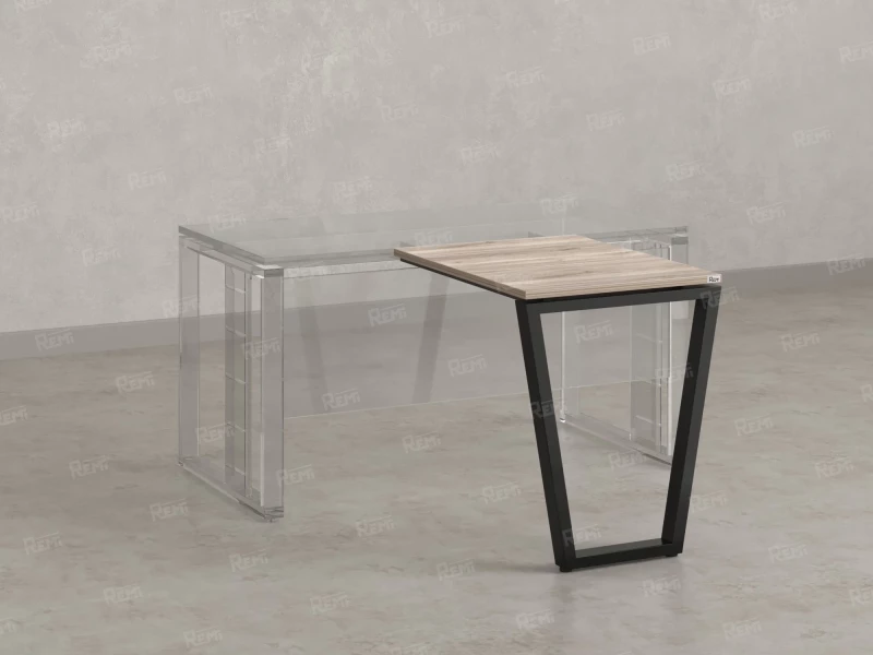 Брифинг прямой, с парящей столешнецей, на U-образном каркасе 1400x700x750 RM074-14x7 Дуб Маувелла/Черный