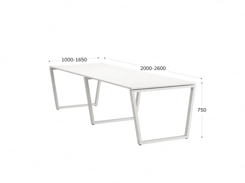 Cтол для переговоров, на V-обазном каркасе 2000x1200x750 RM082-200x120 Белый/Белый