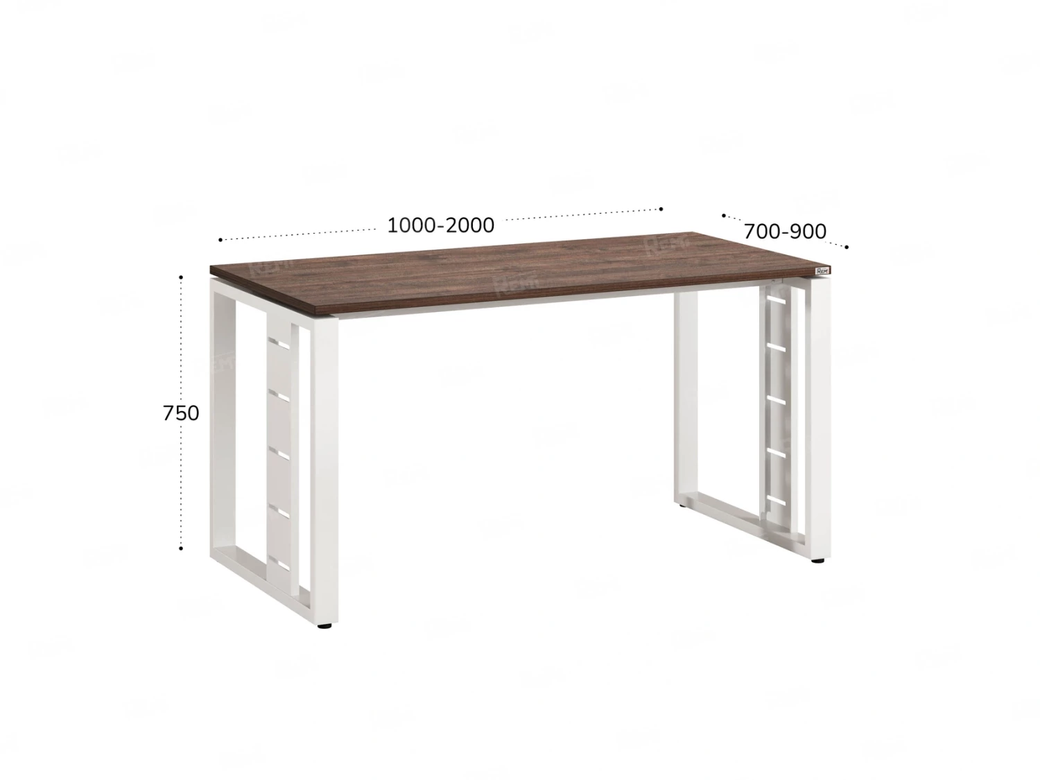 Стол прямой на О-образных опорах 1600x800x750 RM040-16x8 Дуб Апрельский шоколад/Белый