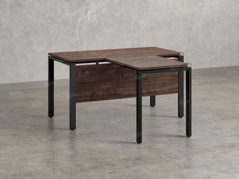 Стол с брифингом с парящей столешницей на П-образных опорах с экраном ЛДСП RM043-12x7 1200x1900x750 Дуб Апрельский шоколад/Черный