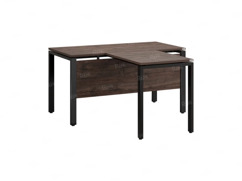 Стол с брифингом с парящей столешницей на П-образных опорах с экраном ЛДСП RM043-12x7 1200x1900x750 Дуб Апрельский шоколад/Черный