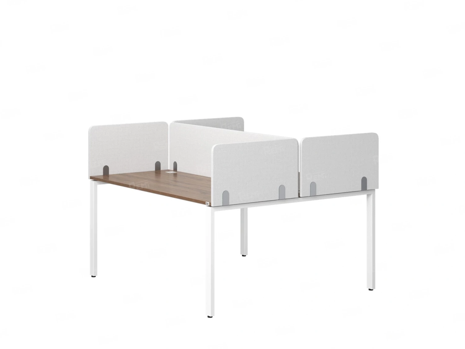 Бенч-система, 2 рабочих места, на П-образных опорах, 5 тканевых экрана 1000x1600x750 RM165-3-10x16 Дуб Юстус/Белый