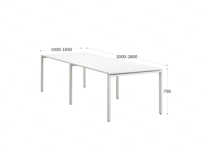 Cтол для переговоров, на П-образном каркасе 2100x1450x750 RM080-210x145 Белый/Белый