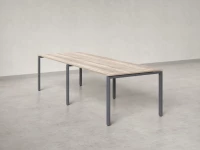 Cтол для переговоров, на П-образном каркасе 2500x1250x750 RM080-250x125 Дуб Маувелла/Серый