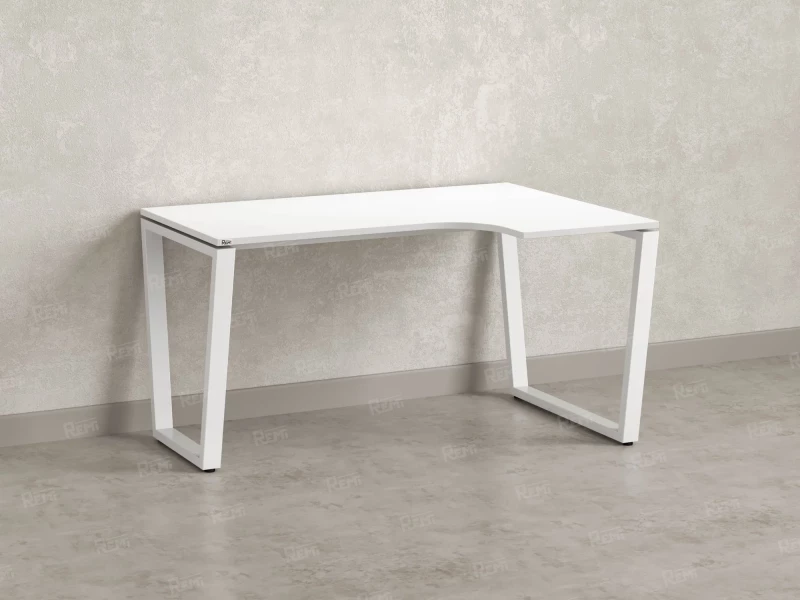 Стол угловой, U-опора, правый 1600x800/1000x750, RM050-16x8-10 Белый/Белый