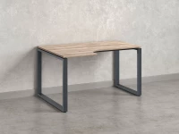 Стол угловой, О-опора, левый 1400x600/900x750, RM055-14x6-9 Дуб Маувелла/Серый