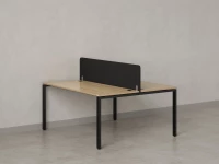 Бенч-система, 2 рабочих места, с одним тканевым экраном 1400x1400x750 RM165-1-14x14 Вяз Швейцарский светлый/Черный