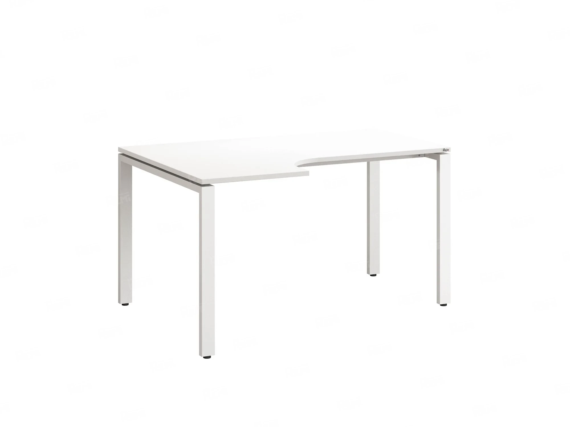 Стол угловой, П-опора, левый 1800x800/1000x750, RM053-18x8-10 Белый/Белый
