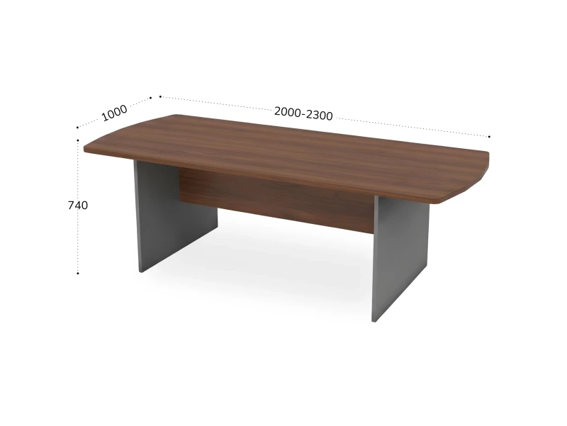 BRL RB009-200х100 Конференц-стол симметричный 2000х1000х740 Орех Вармия/Серый вулкан-кий
