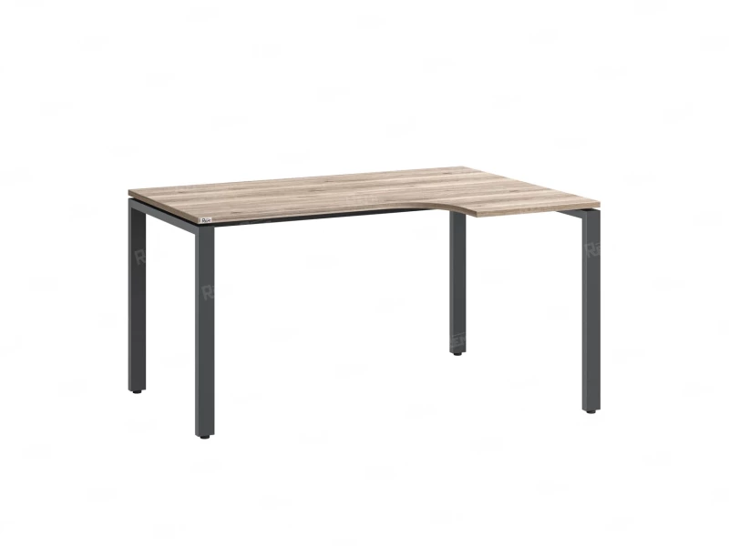 Стол угловой, П-опора, правый 1600x600/900x750, RM052-16x6-9 Дуб Маувелла/Серый