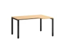 Стол угловой, П-опора, правый 1800x900/1200x750, RM052-18x9-12 Вяз Швейцарский светлый/Черный