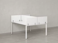 Бенч-система, 2 рабочих места, 5 ЛДСП экранов 1200x1400x750 RM165-4-12x14 Белый/Белый