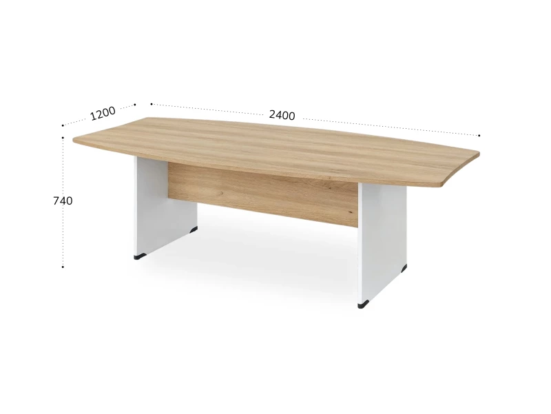 BRL RB006-240х120 Конференц-стол на панельном каркасе 2400х1200х740 Акация/Белый