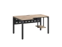 Стол угловой, экран металл, П-опора, левый 1800x600/900x750, RM059-18x6-9 Дуб Маувелла/Серый