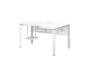 Стол угловой, экран металл, П-опора, правый 1800x800/1000x750, RM058-18x8-10 Белый/Белый