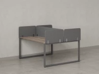Бенч-система, 2 рабочих места, 5 тканевых экранов 1200x1600x750 RM169-3-12x16 Дуб Маувелла/Серый