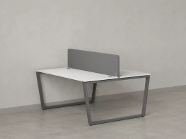 Бенч-система, 2 рабочих места, с одним тканевым экраном 1600x1200x750 RM172-1-16x12 Белый/Серый