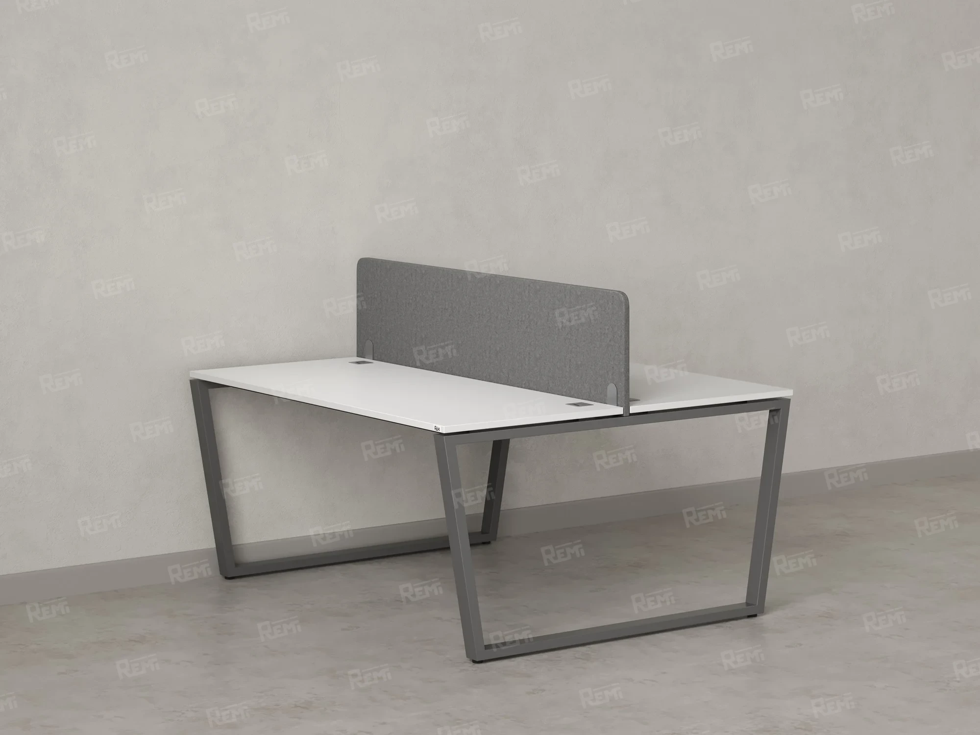 Бенч-система, 2 рабочих места, с одним тканевым экраном 1600x1200x750 RM172-1-16x12 Белый/Серый