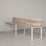 Бенч-система в 1 ряд, 2 рабочих места 2 ЛДСП экранов 2400x700x750 RM168-4-24x7 Дуб Маувелла/Белый