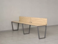 Бенч-система в 1 ряд, 2 рабочих места 2 ЛДСП экранов 3200x800x750 RM174-4-32x8 Вяз Швейцарский светлый/Серый