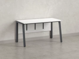 Стол прямой, Л-опора, экран ЛДСП,парящая стол-ца 1800x600x750 RM009-18x6 Белый/Серый