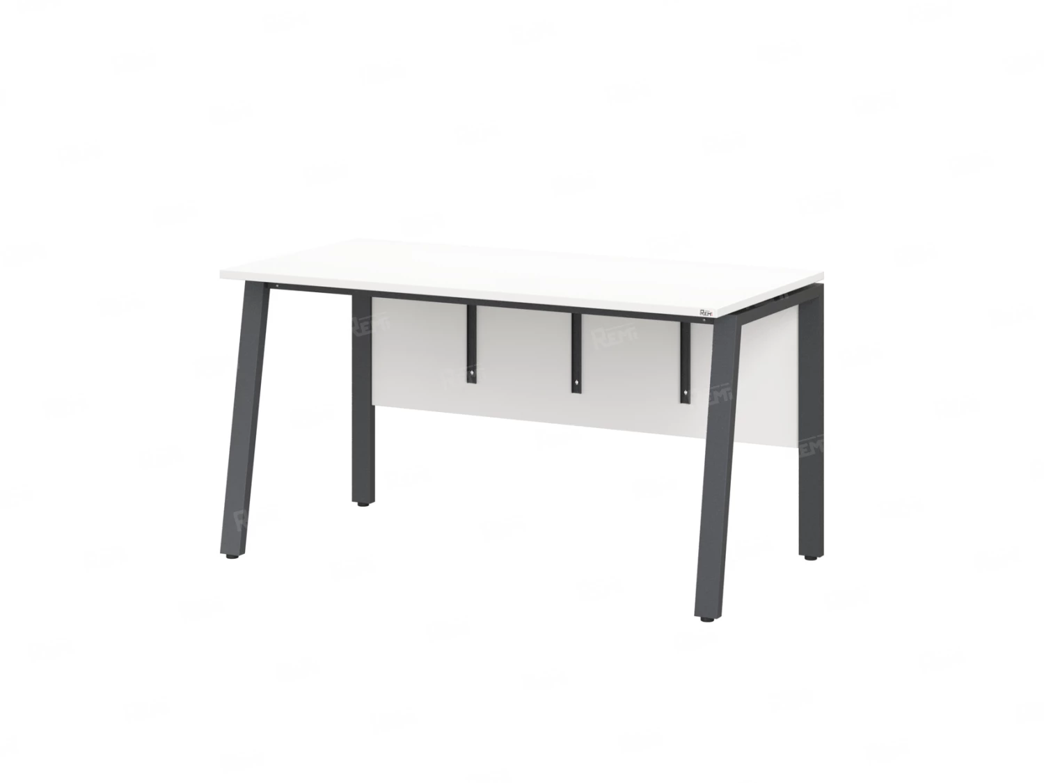 Стол прямой, Л-опора, экран ЛДСП,парящая стол-ца 1800x600x750 RM009-18x6 Белый/Серый