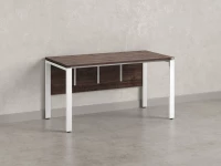 Стол прямой, П-опоры, экран ЛДСП,парящая стол-ца 1200x600x750 RM007-12x6 Дуб Апрельский шоколад/Белый