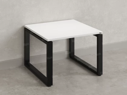 Журнальный стол с полкой 700x700x550 RM182-7x7 Белый/Черный