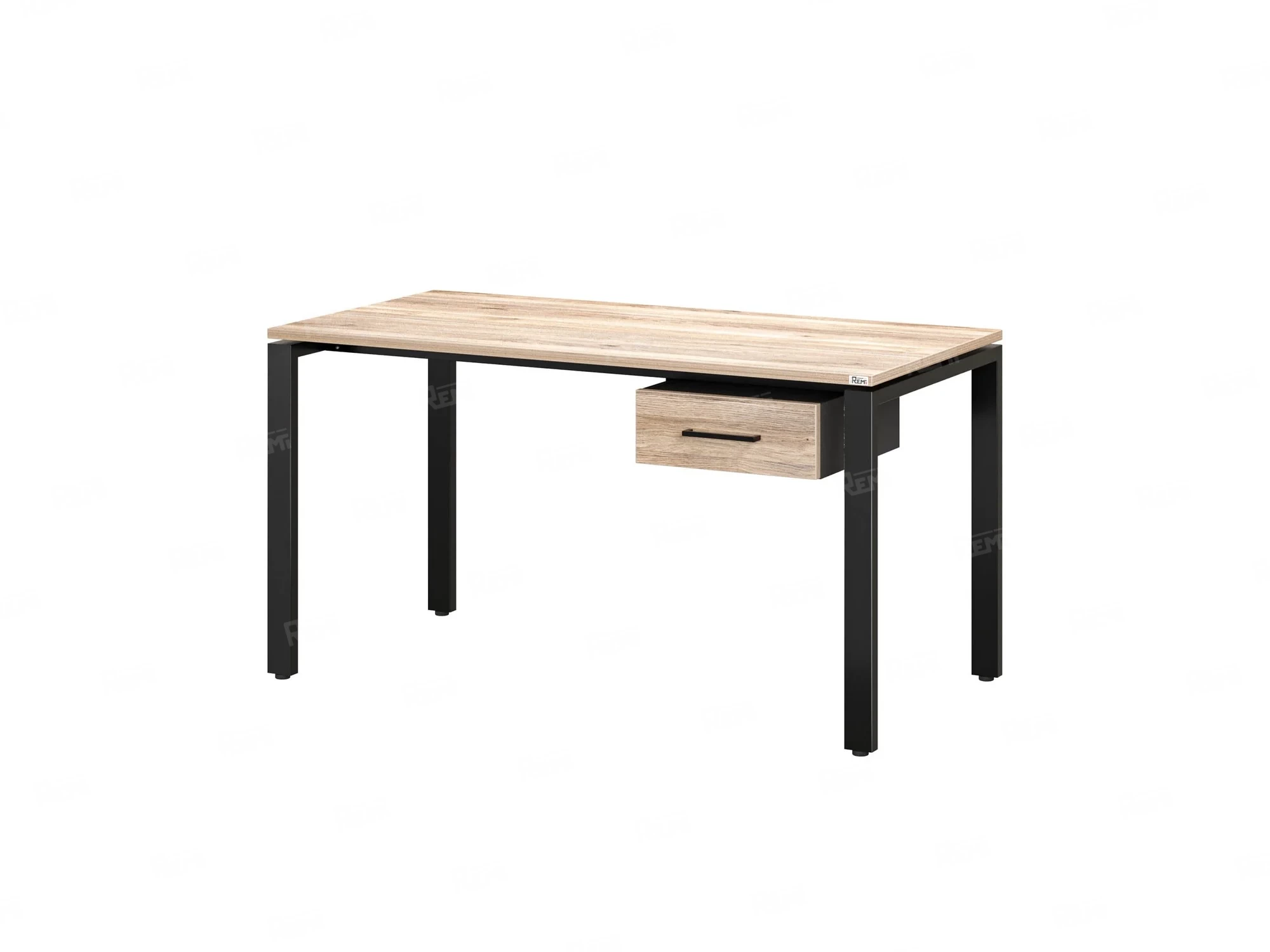Стол прямой с подвесной тумбой, П-опора 2000x800x750 RM038-20x8 Дуб Маувелла/Черный