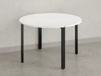 Круглый стол на П-образных опорах 1300x1300x750 RM186-13x13 Белый/Черный
