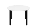 Круглый стол на П-образных опорах 1300x1300x750 RM186-13x13 Белый/Черный