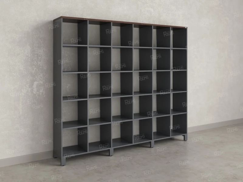 Стеллаж, 30 ячеек 2250х370х1980 RM143-225x37 Дуб Апрельский шоколад/Серый