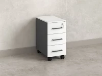 Тумба мобильная,3 ящика 300x500x600 RM123-30x50 Белый/Серый