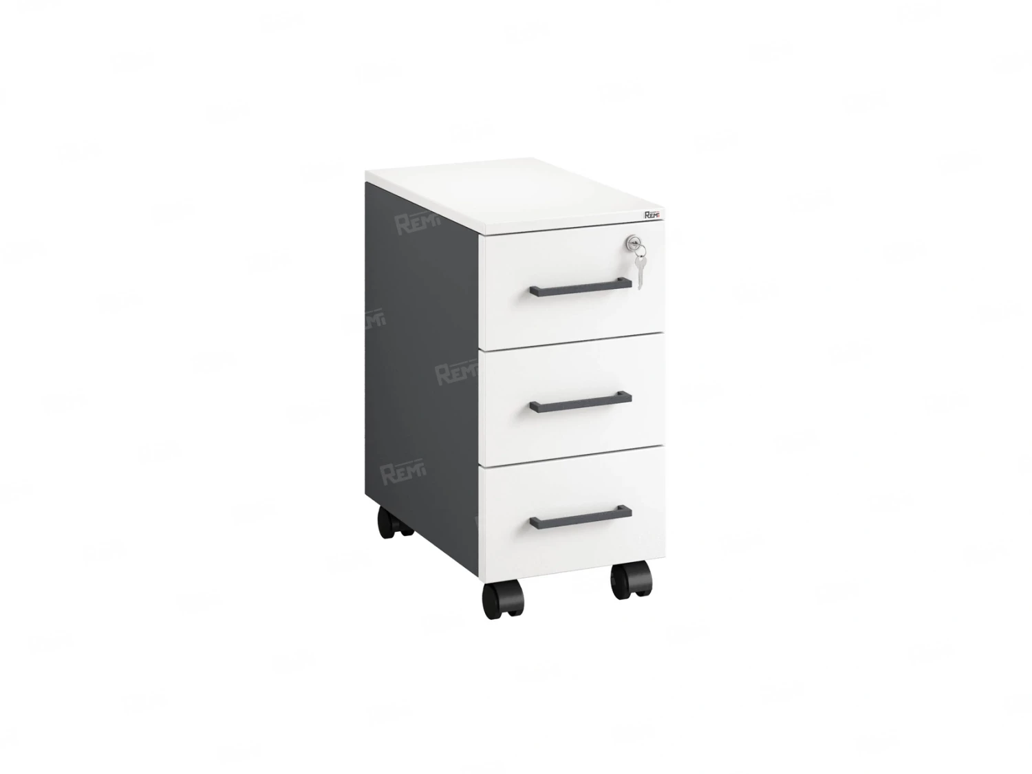 Тумба мобильная,3 ящика 300x500x600 RM123-30x50 Белый/Серый