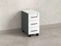 Тумба мобильная,3 ящика 300x500x600 RM123-30x50 Белый/Серый