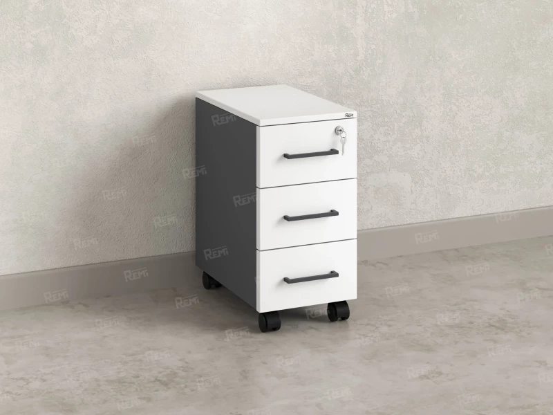 Тумба мобильная,3 ящика 300x500x600 RM123-30x50 Белый/Серый