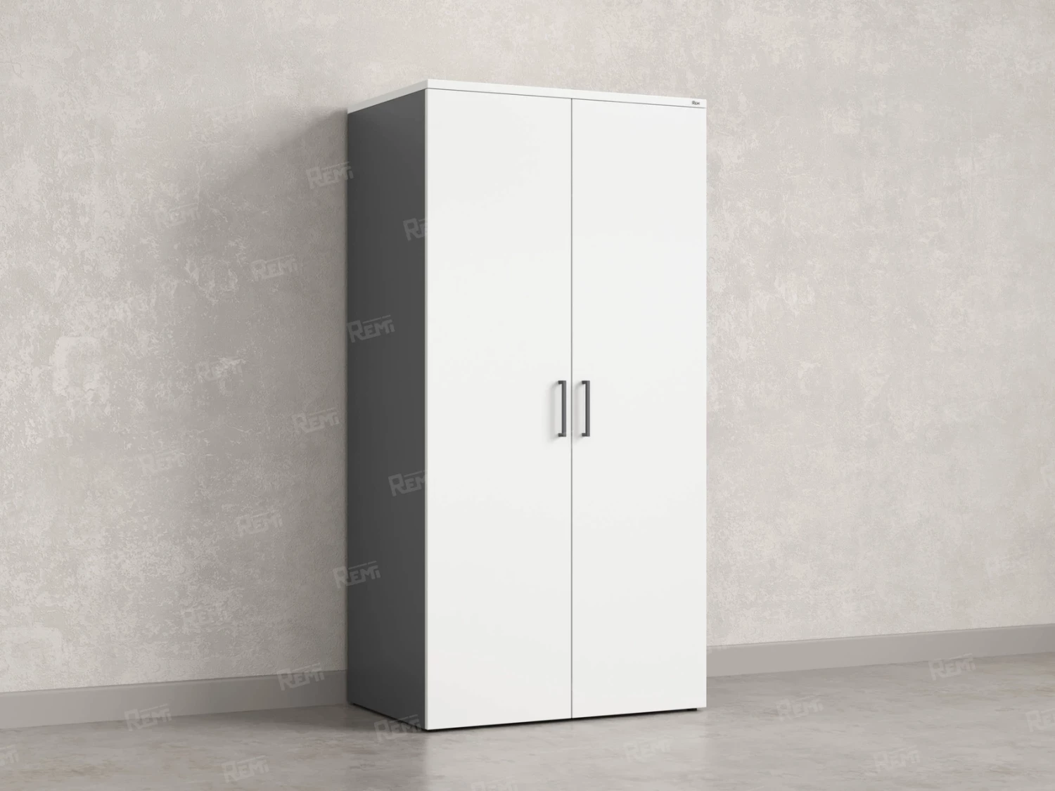 Гардероб, на регулируемых опорах, штанга, 1 полка 900x600x1800 RM159-90x60 Белый/Серый