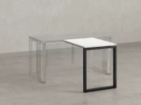 Брифинг прямой, с парящей столешнецей, на О-образном каркасе 1200x600x750 RM072-12x6 Белый/Черный