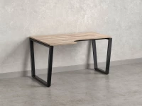 Стол угловой, U-опора, левый 1600x600/900x750, RM051-16x6-9 Дуб Маувелла/Черный