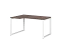 Стол угловой, О-опора, левый 1600x900/1200x750, RM055-16x9-12 Дуб Апрельский шоколад/Белый