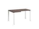 Стол угловой, П-опора, левый 1400x900/1200x750, RM053-14x9-12 Дуб Апрельский шоколад/Белый